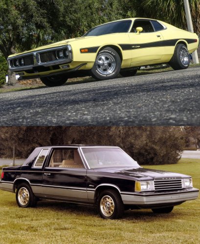 1970s muscle car magic versus 1980s junk, seen side by side