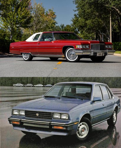 1970s muscle car magic versus 1980s junk, seen side by side