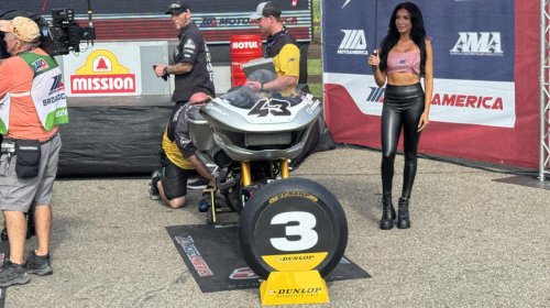 The Harley-Davidson race team invited me to be on the pit crew and I brought my bad luck with me