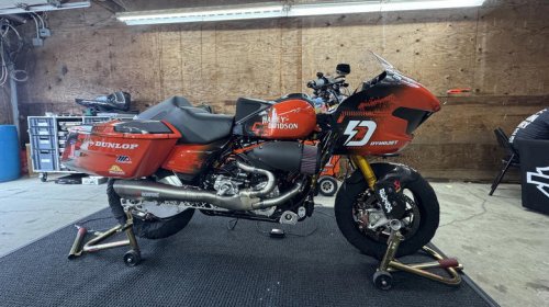 The Harley-Davidson race team invited me to be on the pit crew and I brought my bad luck with me