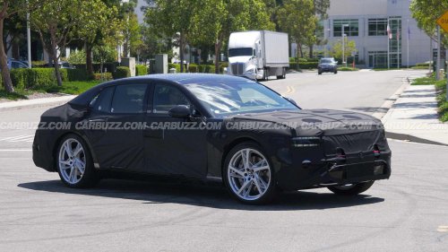New Genesis G90 sedan prototype spied up close, inside and out