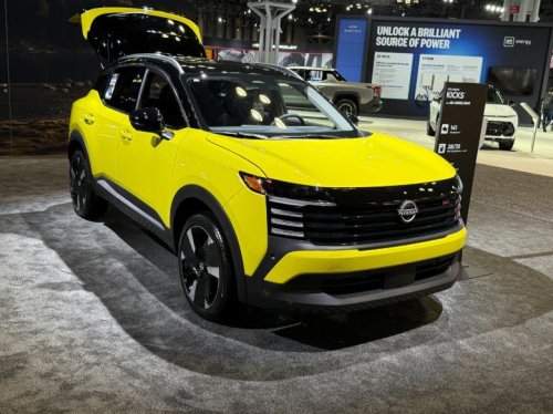 New York Auto Show, There were a lot of lime green (or yellow?) cars at the New York Auto Show