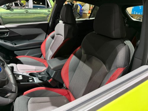 There were a lot of lime green (or yellow?) cars at the New York Auto Show