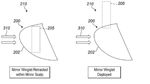 McLaren, McLaren patents active wings mounted on side mirrors