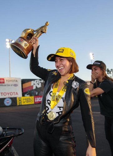 NHRA sisters Jasmine Salinas and Jianna Evaristo-Salinas bring speed and style to the track, in photos