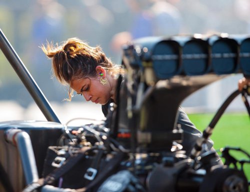 NHRA sisters Jasmine Salinas and Jianna Evaristo-Salinas bring speed and style to the track, in photos