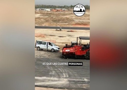 El circuito de Fórmula 1 de Madrid aún no está operativo, pero una furgoneta ya ha tenido allí un pequeño accidente