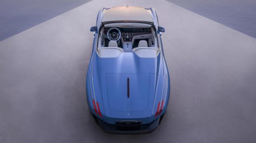 Rolls-Royce Project Nightingale is an 18.9-foot-long electric convertible with chrome freakin' tail fins