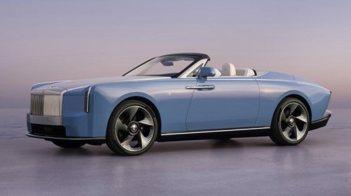 Rolls-Royce Project Nightingale is an 18.9-foot-long electric convertible with chrome freakin' tail fins