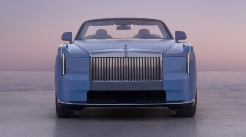 Rolls-Royce Project Nightingale is an 18.9-foot-long electric convertible with chrome freakin' tail fins