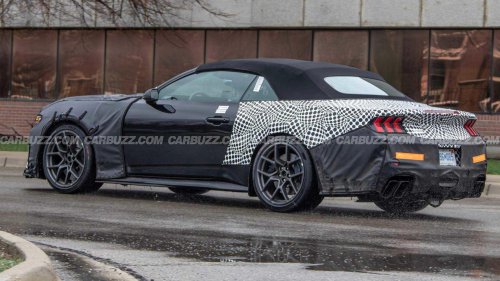 Ford, Detroit, Spied: Ford Mustang Dark Horse SC convertible prototype caught in Detroit