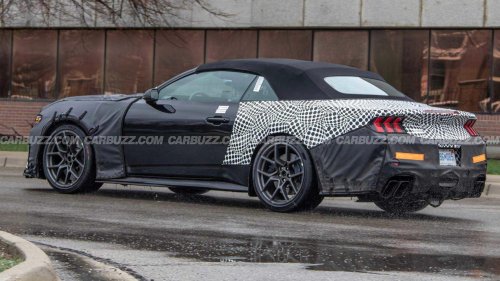 Ford, Ford Mustang, Detroit, Spied: Ford Mustang Dark Horse SC convertible prototype caught in Detroit