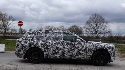 New Rolls-Royce SUV spied with its center-hinge hood clearly visible