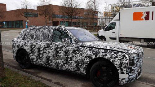 New Rolls-Royce SUV spied with its center-hinge hood clearly visible