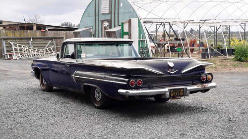 Rare 1960 Chevy El Camino 348 tri-power barn find runs again