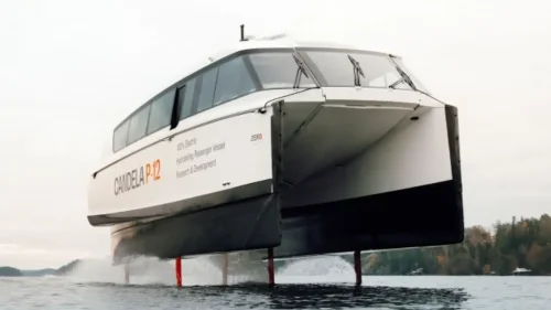 No solo son camiones eléctricos, también compran barcos voladores con tecnología 100% eléctrica: se llaman Candela P-12 y recorren 74 km al día