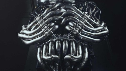 This supercar's exotic V12 engine has snakes for exhaust