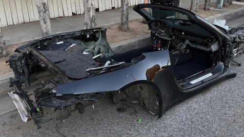 Los Angeles car strippers leave Porsche 911 a shell of its former self
