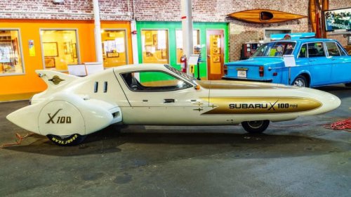 Subaru, The Subaru X-100 was the plane-shaped car designed to cross the US on a single tank of gas