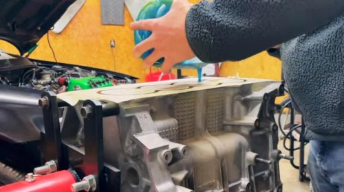 Why do people fill engine blocks with epoxy?