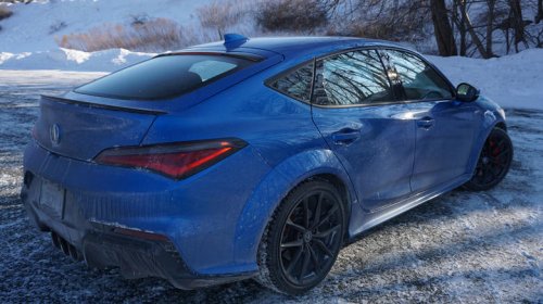 An Acura Integra Type S on Blizzaks is the ideal winter vehicle if you're looking for silly, goofy fun