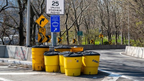 What those yellow barrels on the highway are for