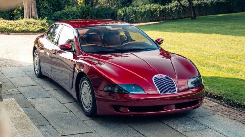 The 235 mph family car with 16 cylinders and eight exhaust pipes