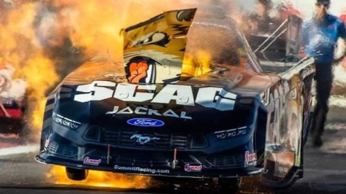 Why this funny car driver is excited about the aftermath of his engine explosion