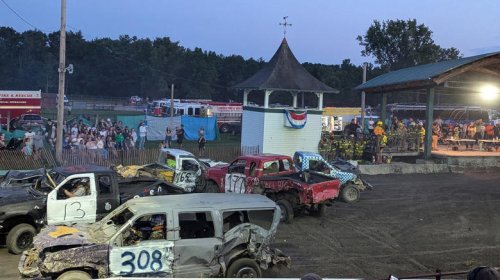 What types of cars are typically used in a demolition derby?
