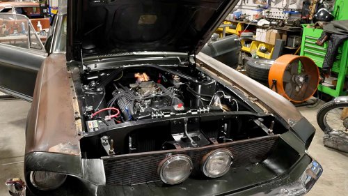 Rusty 1967 Mustang fastback gets fake Shelby makeover