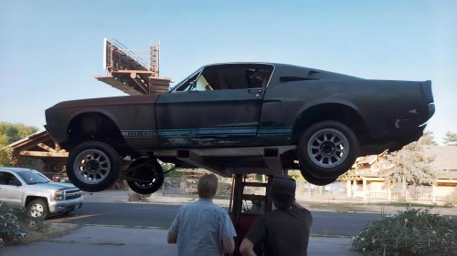 Rusty 1967 Mustang fastback gets fake Shelby makeover