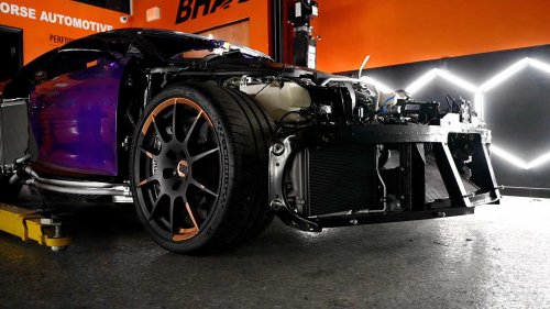 Crashed Bugatti Chiron drives again after homemade radiator fix
