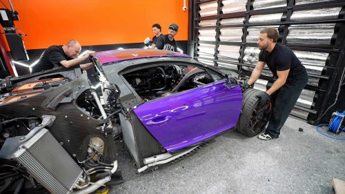 Crashed Bugatti Chiron drives again after homemade radiator fix