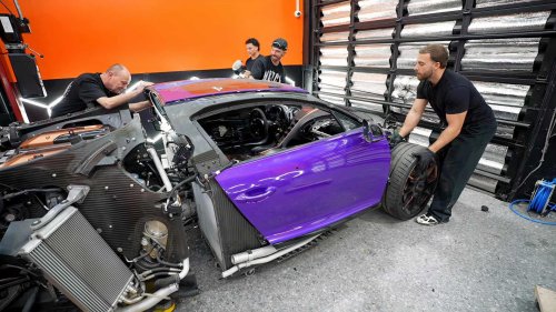 Crashed Bugatti Chiron drives again after homemade radiator fix