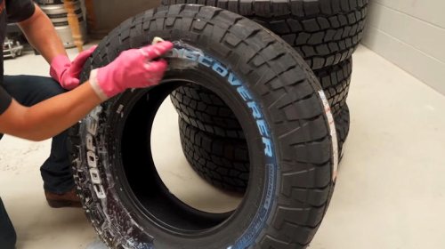 Why some tires have a blue tint when they're new