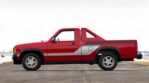 Shelby once put a massive V8 in this tiny Dodge truck