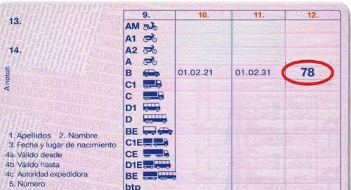 Código 78 del carné de conducir, la clave que puede hacer que consigas tu permiso de una manera más fácil