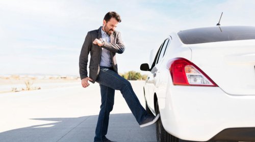 Why do people kick their vehicle's tires?