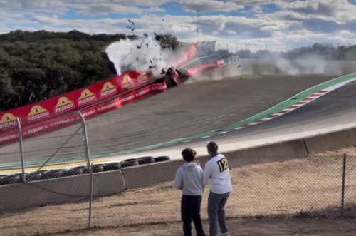 Porsche, Porsche driver crashes at California racetrack on corkscrew