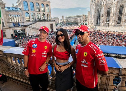 Lewis Hamilton poses with his new £3M Ferrari F40 at the Italian Grand Prix