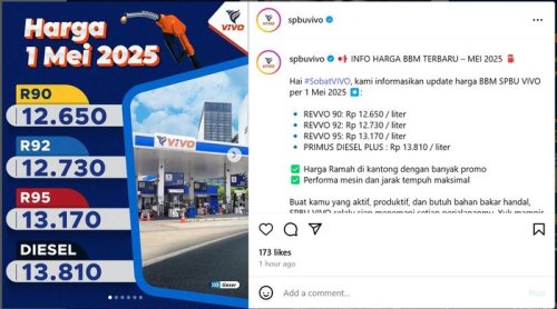 Update Harga BBM Vivo di Indonesia Per Mei 2025, Turun Semua Euy
