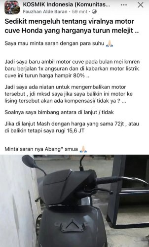 Motor Listrik Honda, Honda, Beli Sebelum Diskon, Konsumen Protes Harga Motor Listrik Honda Turun Drastis