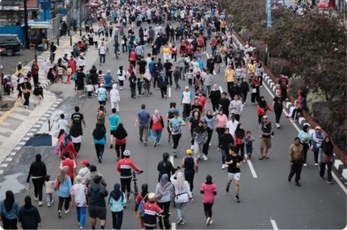 Car Free Day Depok di Jl. Margonda Resmi Menggunakan 2 Jalur