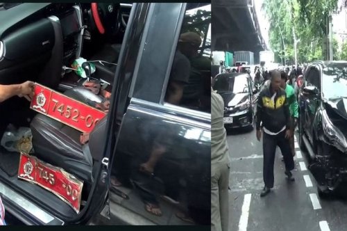 Toyota, Toyota Fortuner, Polisi Curiga, Pelat Dinas Lemhanas di Toyota Fortuner Laka Beruntun Utan Kayu Diduga Palsu