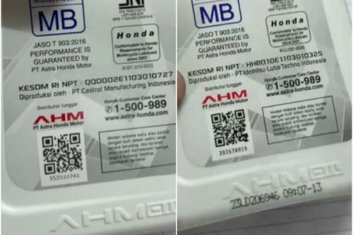 Beredar Barcode Oli Mesin Motor Palsu, Begini Cara Mengenalinya
