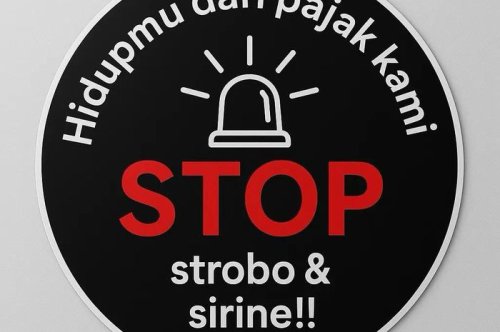 Dipasang di Mobil, Stiker Stop Sirine dan Strobo Jadi Aksi Moral