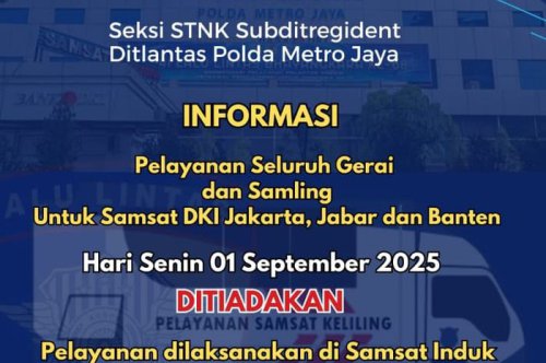 Samsat Tak Beroperasi Hari Ini, Bayar Pajak Masih Bisa Dilakukan dari Rumah