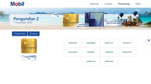 Tes Hoki, Ini Cara Ikut Undian Berhadiah Rp 70 Juta Hingga Emas Dari Mobil Lubricants