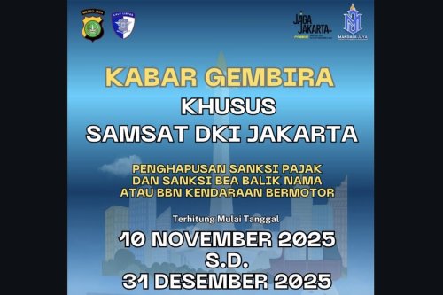 Habis Gajian Lunasi Tunggakan Pajak Kendaraan, Khusus di Jakarta Denda Dihapus Sampai Akhir 2025