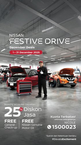 Kuota Terbatas, Nissan Luncurkan Festive Drive untuk Perawatan Kendaraan